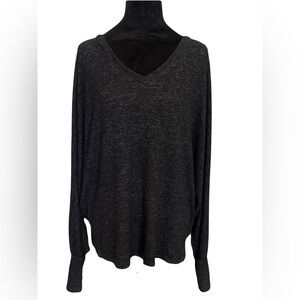Anthropologie Charcoal Gray V-Neck Dolman Sweater